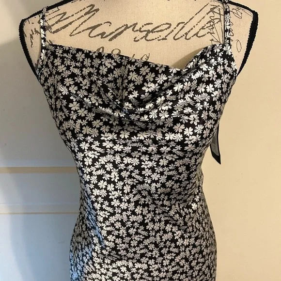 Bebe Elegant Black and Silver Slip Dress - Picture 3 of 5